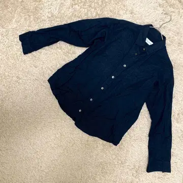 [양품] PLST 린넨 혼방 셔츠 네이비 긴팔 베이직 사이즈 M