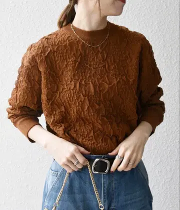 [ 미사용 새상품 ] SHIPS any 자카드 범피 크루넥 풀오버