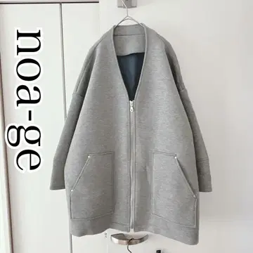 noa-ge 루즈핏 코트 블루종 자켓 V넥
