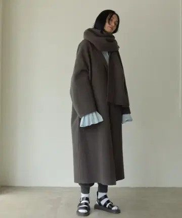 와이드 스톨 리버 코트 etre tokyo