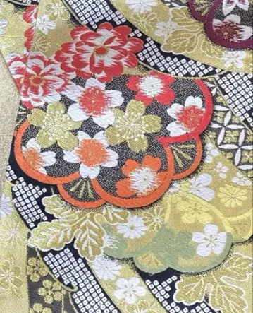 화려한 꽃무늬 후쿠로 오비