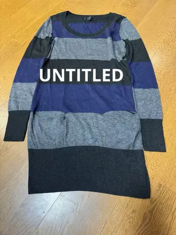 UNTITLED 캐시미어 혼방 바이컬러 원피스 니트 포켓 부착 튜닉