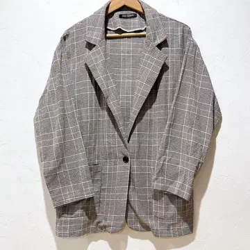 [ 새상품급 ] 남성용 테일러드 자켓 얇은 소재 체크 무늬 프리 사이즈