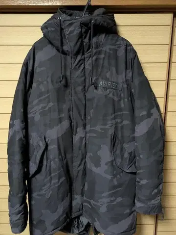 AVIREX 카모플라쥬 모즈 코트 충전솜 L 사이즈 퍼 결품