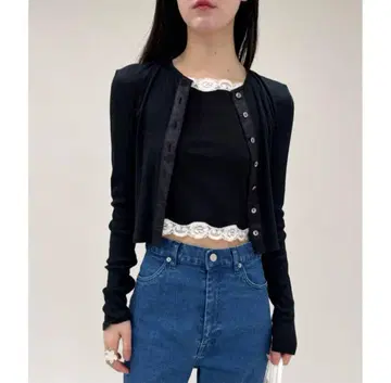 [ 완판템 ] edit for lulu 프론트 새틴 가디건