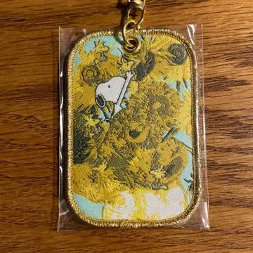 스누피 도쿄 뮤지엄 고흐 해바라기 키링 자수