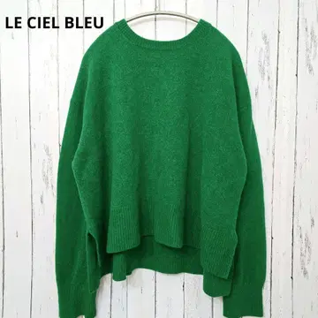 LE CIEL BLEU 쉘 블루 니트 그린 캐시미어 혼방 36 그린