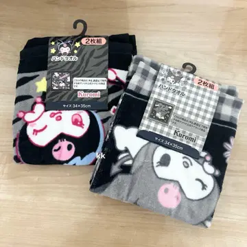 산리오 쿠로미 핸드 타월 제브라 패턴 4장 세트