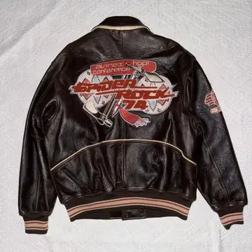 새상품급! AVIREX 올 가죽 바시티 자켓 L