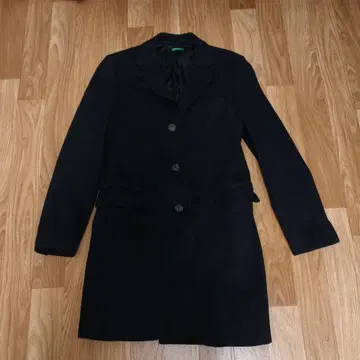 United Colors of Benetton 블랙 체스터 코트