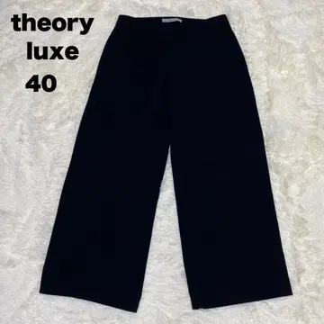 theory luxe 띠어리 럭스 플레어 와이드 팬츠 블랙 [ 40 ]