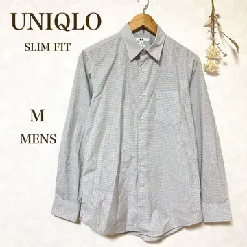 [ 유니클로 UNIQLO ] 셔츠 슬림핏 체크 무늬 M 남성용