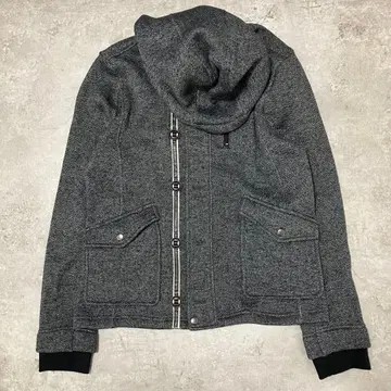 Thruxton 후드 부착 헤링본 자켓 그레이 L