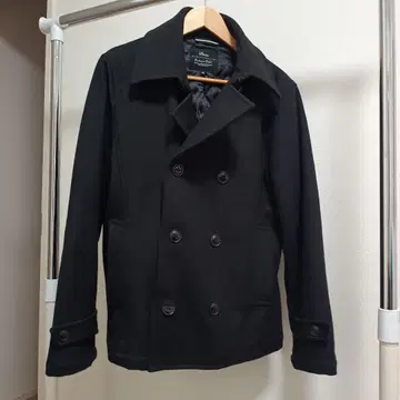 Beno 블랙 더블 브레스트 피 코트 M