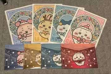 치이카와 캐릭터 클리어 파일 4개와 플랫 케이스 4개