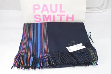 새상품 Paul Smith 멀티 스트라이프 하프 스트라이프 머플러 네이비
