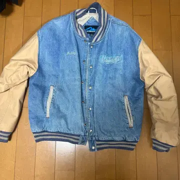 데님 봄버 자켓 자수 남성용 XL 사이즈