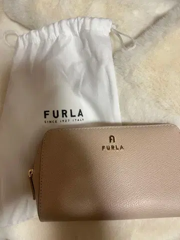 FURLA 베이지 가죽 파우치 수납 가방 포함