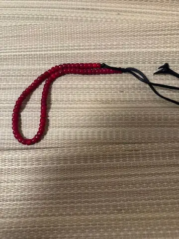 앤티크 비즈 화이트하트 혈적 목걸이