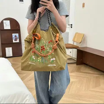 볼 체인 Shogo Sekine 꽃무늬 자수 백 L 사이즈/장식 끈 없음