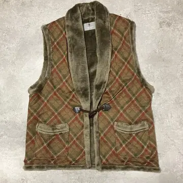 와코루 Sourire 보아 베스트 체크 무늬 M 따뜻한