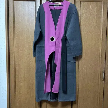 Eimee Law 롱 코트 그레이/핑크