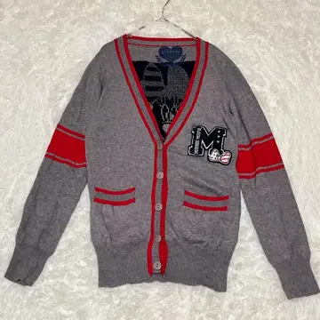 M358 [긴팔 가디건] 겉옷 리브 니트 V넥 디즈니 빅 로고