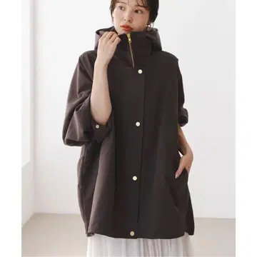 [ NOBLE ] 하이 트위스트 더블 크로스 후디 블루종 브라운