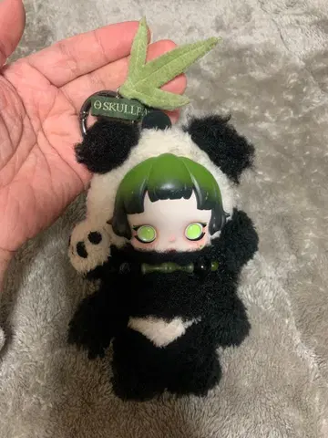 스컬 팬더 봉제 인형 키링 그린