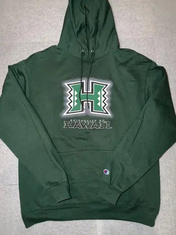 Champion 챔피온 하와이 대학 후드티 L 사이즈 그린