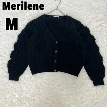 Merilene (M) 폼폼 포함 니트 가디건 모 100%