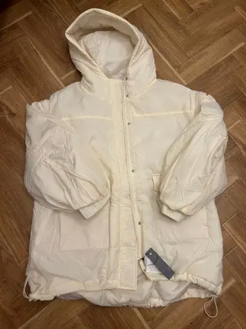 [ 미사용 새상품 ] JEANASIS 후드 부착 다운 자켓 F 화이트