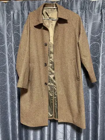 SHIPS 체스터 코트 M 사이즈 브라운 계열 하운드투스 비슈 울