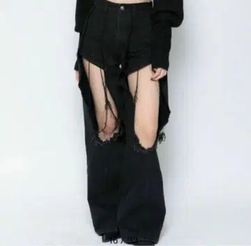 melt the lady 멜트 더 레이디 데미지 오픈 슬래시 팬츠 M