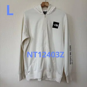 THE NORTH FACE 메시지 로고 후드티 화이트 남성용 L