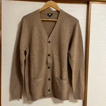 [미사용 새상품] UNIQLO 남성용 라무 V넥 가디건 울 100%