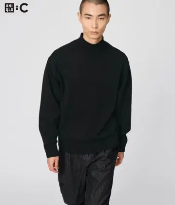 UNIQLO C 로우 게이지 하이넥 스웨터 블랙 L