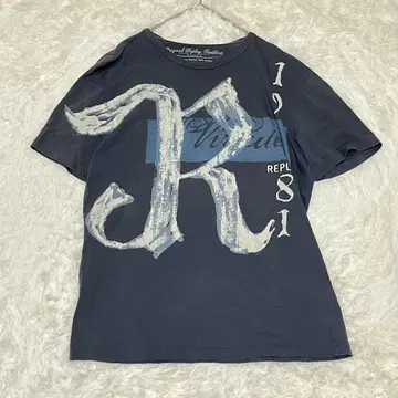 M360 [리플레이] 반팔 셔츠 티셔츠 빅 프린트 스트레치성 얇은 소재