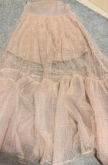 플레어 스커트 핑크 쉬폰 Darich