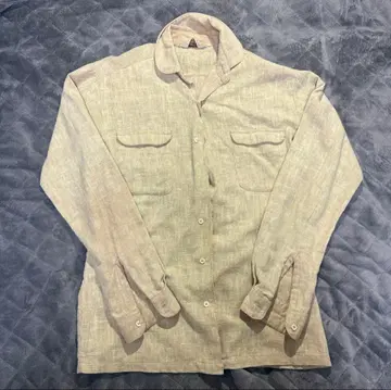 60s campus 베이지 긴팔 셔츠 vintage