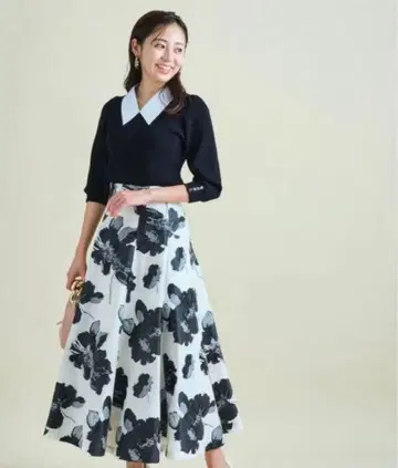 JUSGULITTY 꽃무늬 플레어 스커트