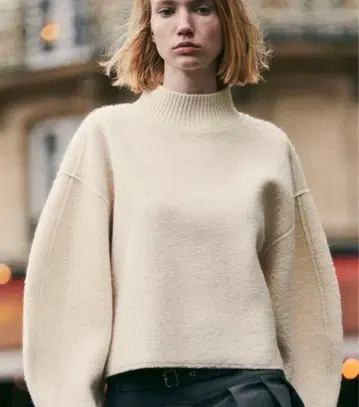 ZARA 부클레 청키 니트 스웨트 셔츠