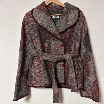 미쏘니 여성용 missoni 체크 무늬 코트 자켓 벨트