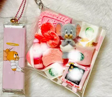 가챠 채움 묶음 판매 카페 데코 부품 핑크 계열 파우치