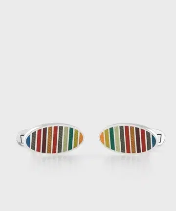 새상품 Paul Smith 멀티 스트라이프 커프스 커프 링크 멀티 컬러
