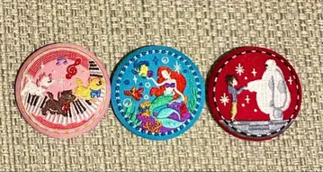 Disney Characters 자수 캔뱃지 비스킷 2 3개 세트