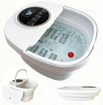 접이식 발 마사지기 족욕기 보온 가열 기능 포함 리모컨 조작