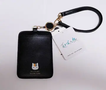 나츠메 우인장 냥선생 릴 달린 패스 케이스 IC 카드 케이스 블랙 고양이