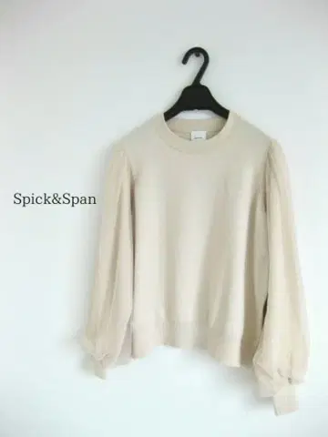 스픽앤스팬 긴팔 니트 베이지 계열 F 크루넥 소매 튤