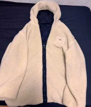 Tommy Hilfiger 플리스 자켓 후드 부착 크림 XL